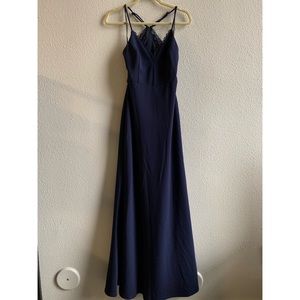 Lulu’s Navy Blue Backless Dress